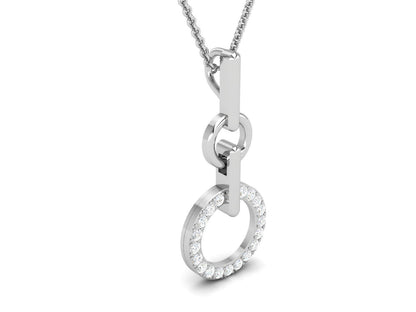 925 Sterling Silver Moissanite Circle Halo Pendant Necklace Round Cut Jewelry
