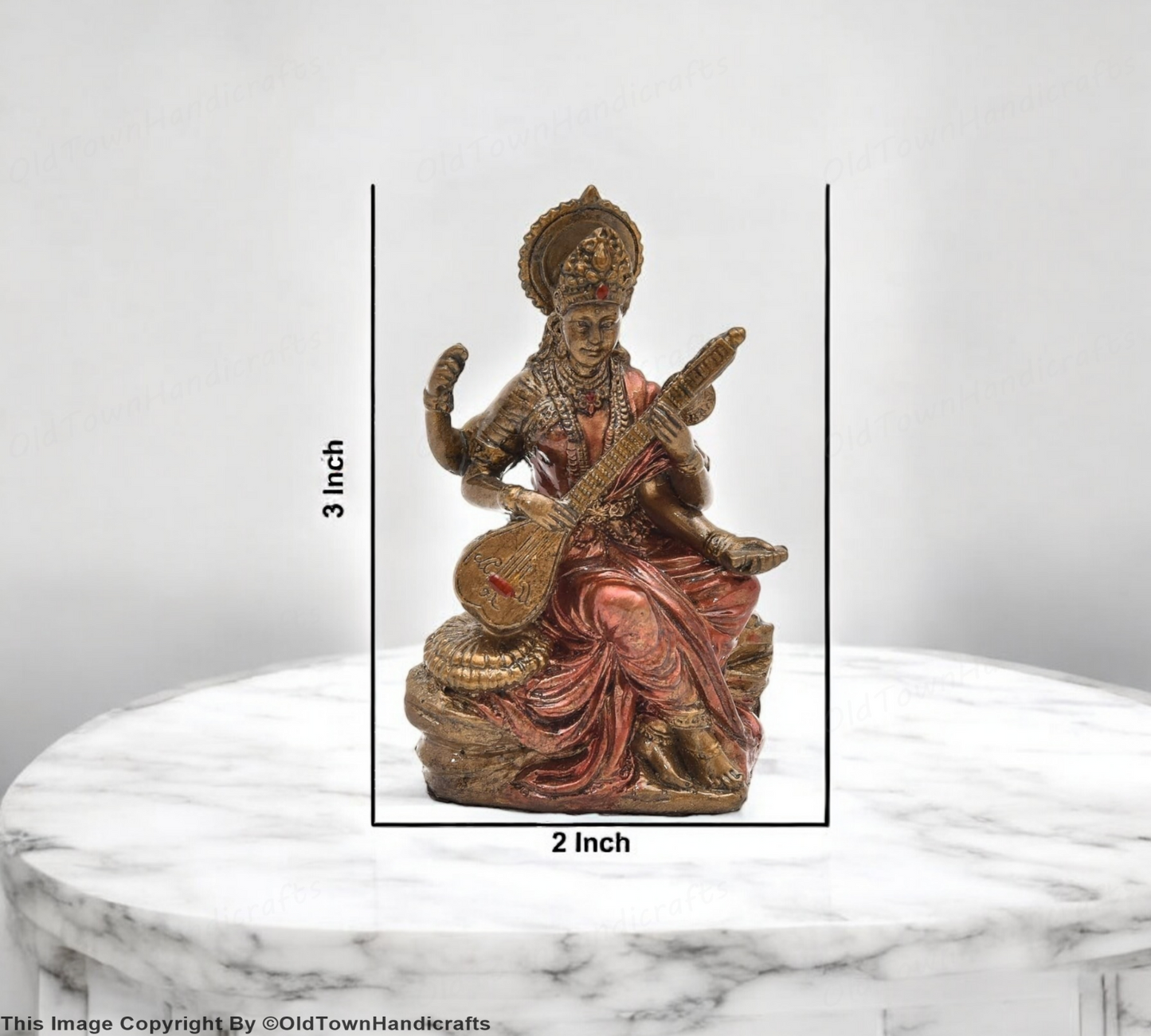 Handcrafted Saraswati Ji Idol Polyresin Saraswati Ji Sculpture for Pooja Room