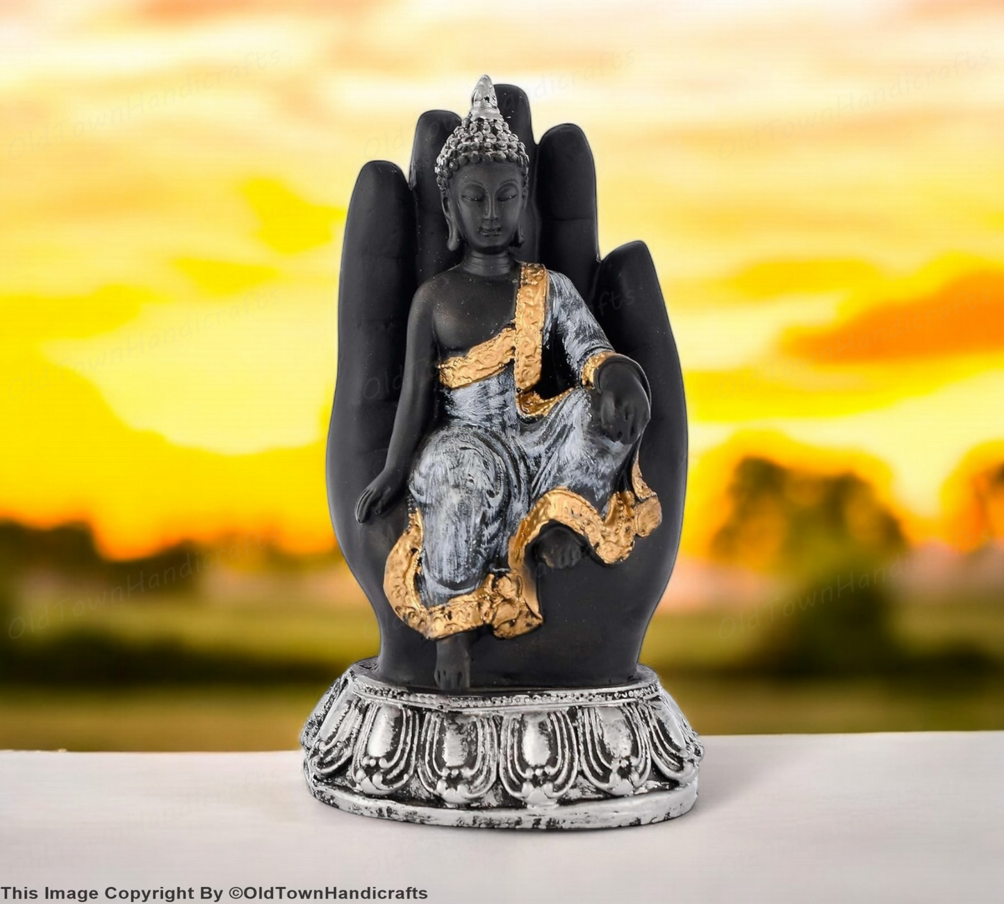 Handmade Resin Sitting Buddha Idol Unique Home Decor Diwali Gifts for Family