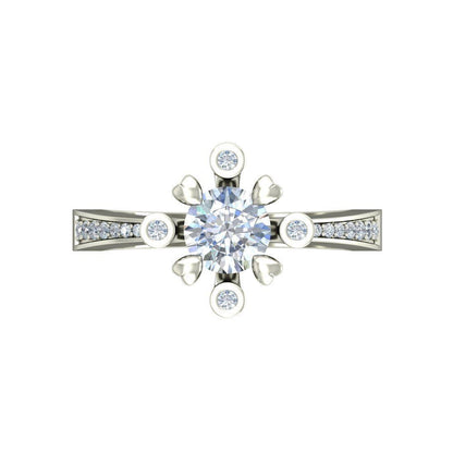 Silver Cubic Zirconia Sunflower Statement Women Engagement Ring CZ Ring Us5~ 15