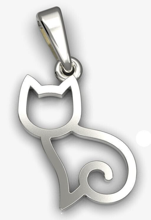 Silver Cat Pendant Cute Animal Cat Necklace Jewelry Women Gift Animal Charm