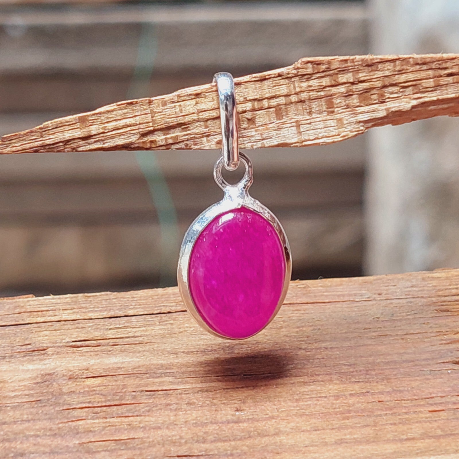 925 Sterling Silver Ovel Natural Pink Agate Pendant Necklace,Gift For Mom