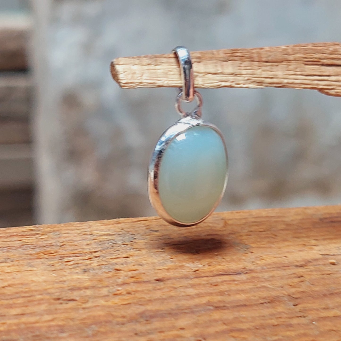 Natural White Agate Bezel Pendant,Solid 925 Sterling Silver Womens Jewelry Gift