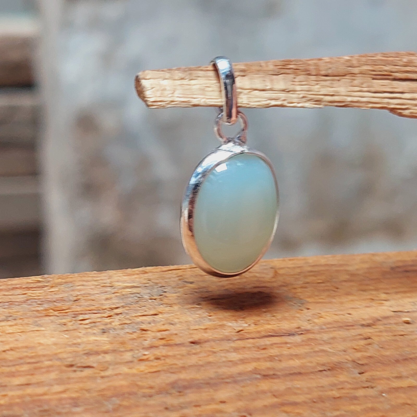 Natural White Agate Bezel Pendant,Solid 925 Sterling Silver Womens Jewelry Gift