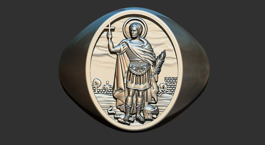 925 Sterling Silver Saint Expeditious Ring US5~15 Saint Benedict Santos Ring