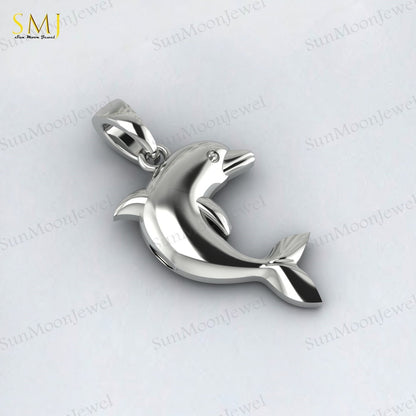 925 Sterling Silver Dolphin Necklace Dolphin Charm Pendant Ocean Animal Dolphin