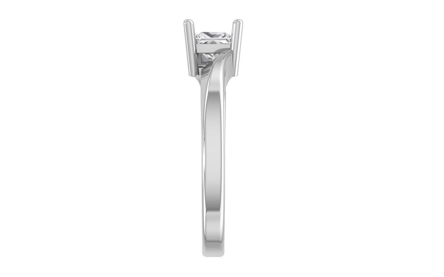 Princess Cut Moissanite Solitaire Ring 925 Silver Engagement Women Ring US5-15