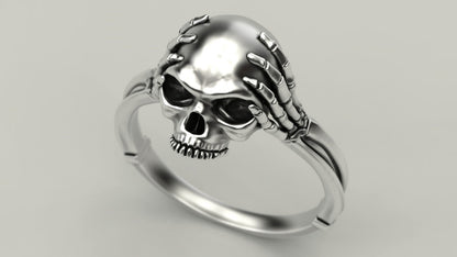 925 Silver Skull Bone Ring Gothic Biker Style Jewelry For Men Women Gift US5~15
