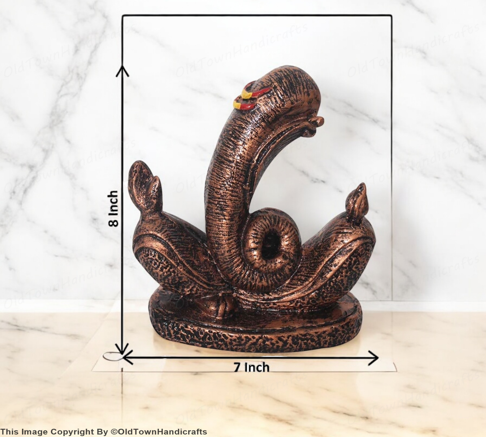 Modern Art Ganesha Statue Antique Copper Finish Home Office Decor Gift 20cm