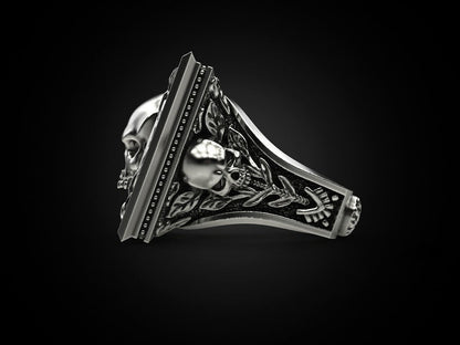 Big Men Gothic Biker Skull Ring 925 Sterling Silver Vintage Style Jewelry US5~15