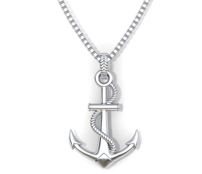 925 Silver Nautical Anchor Pendant Anchor And Rope Necklace For Men Women Gift