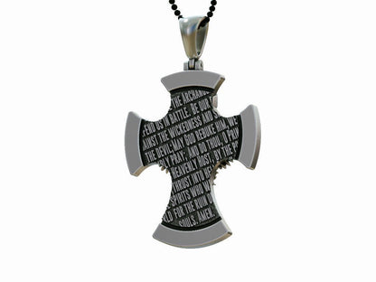 925 Silver Cross Saint Michael the Archangel with Prayer Pendant Necklace Unisex