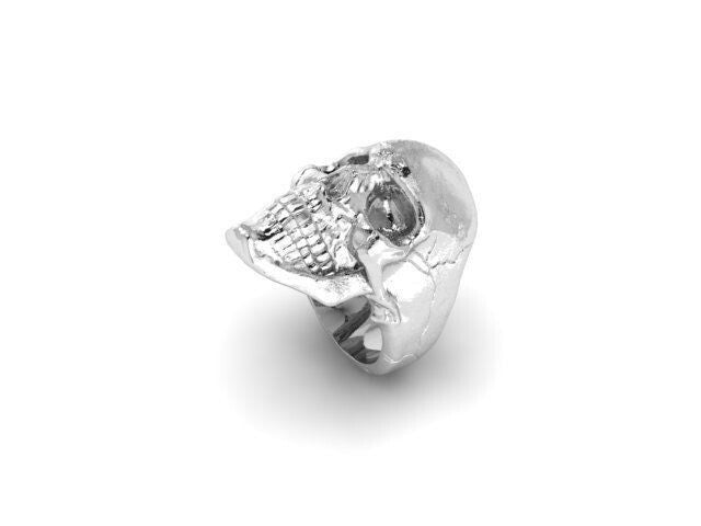 Silver Skull Ring Gothic Biker Punk Ring Bold Large Unique Statement Gift Men