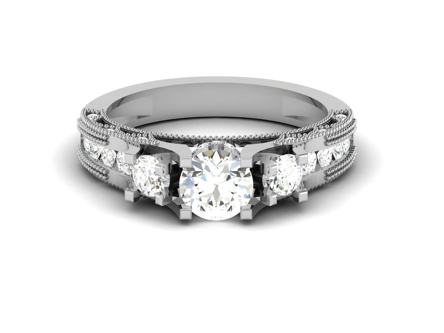 Round Moissanite Celtic Bridal Engagement Wedding Ring 925 Silver Ring US5~15