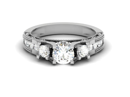 Round Moissanite Celtic Bridal Engagement Wedding Ring 925 Silver Ring US5~15