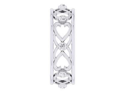 925 Silver Heart Shape CZ Promise Engagement Wedding Band Ring Women Gift US5-15