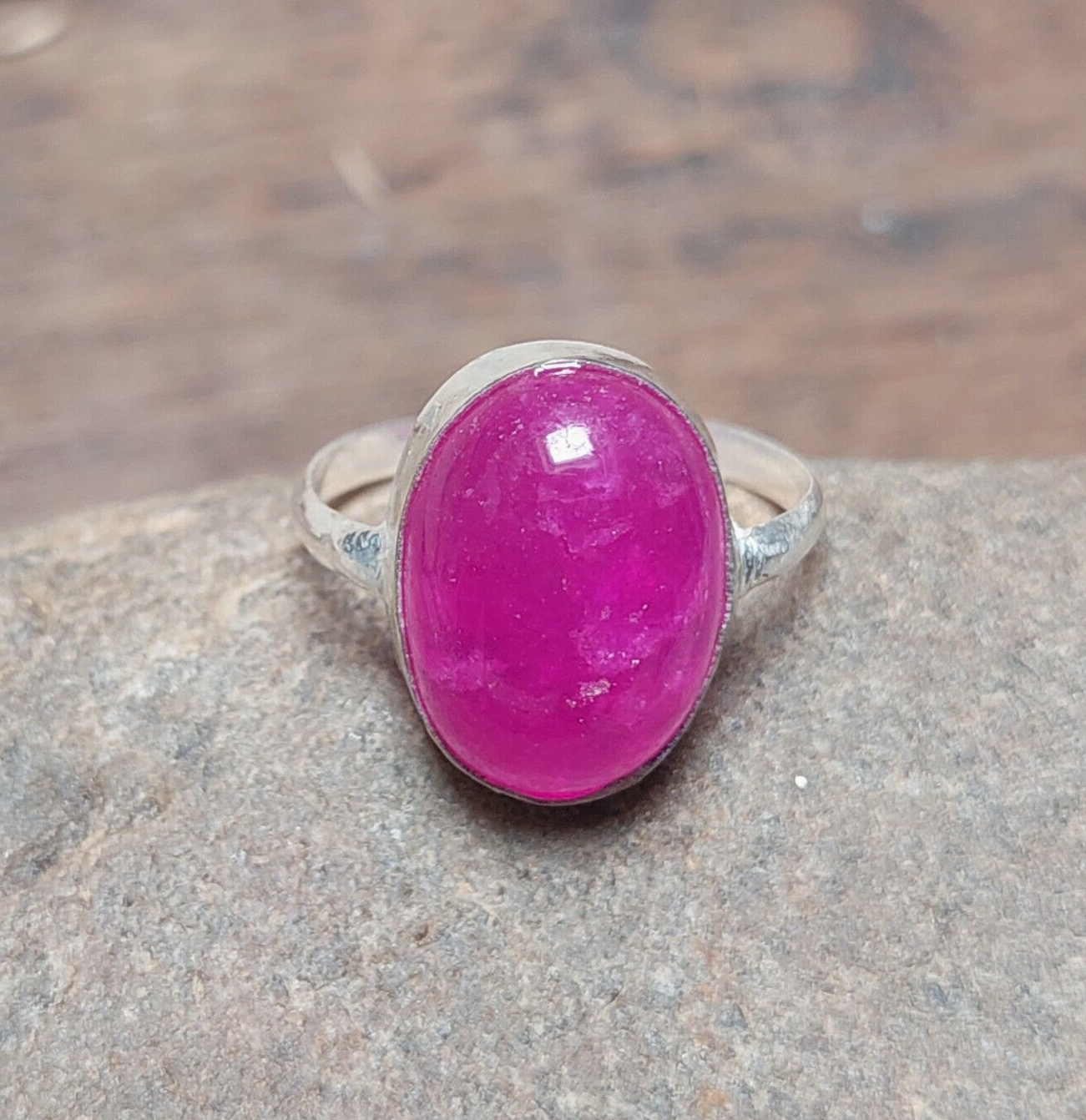 Pink Agate Slice Oval Ring,925 Sterling Silver Statement Ring,Handmade Jewelry