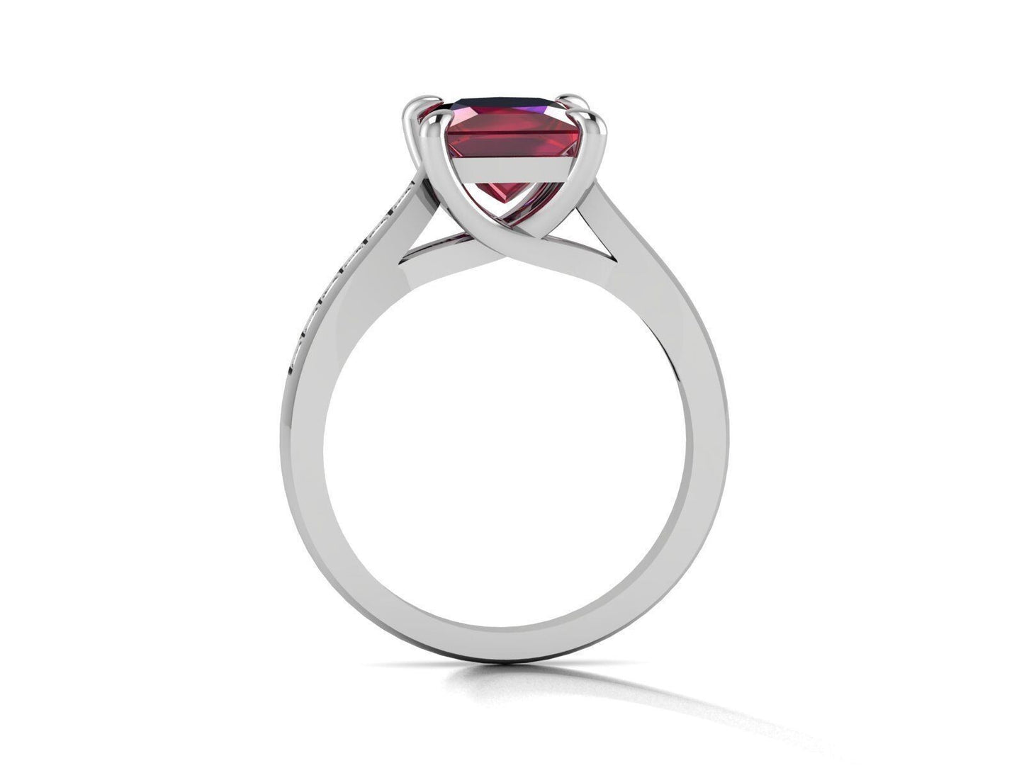 Ruby Princess Cut CZ Lab Grown Diamond Engagement Ring Women Friend Gift US5-15