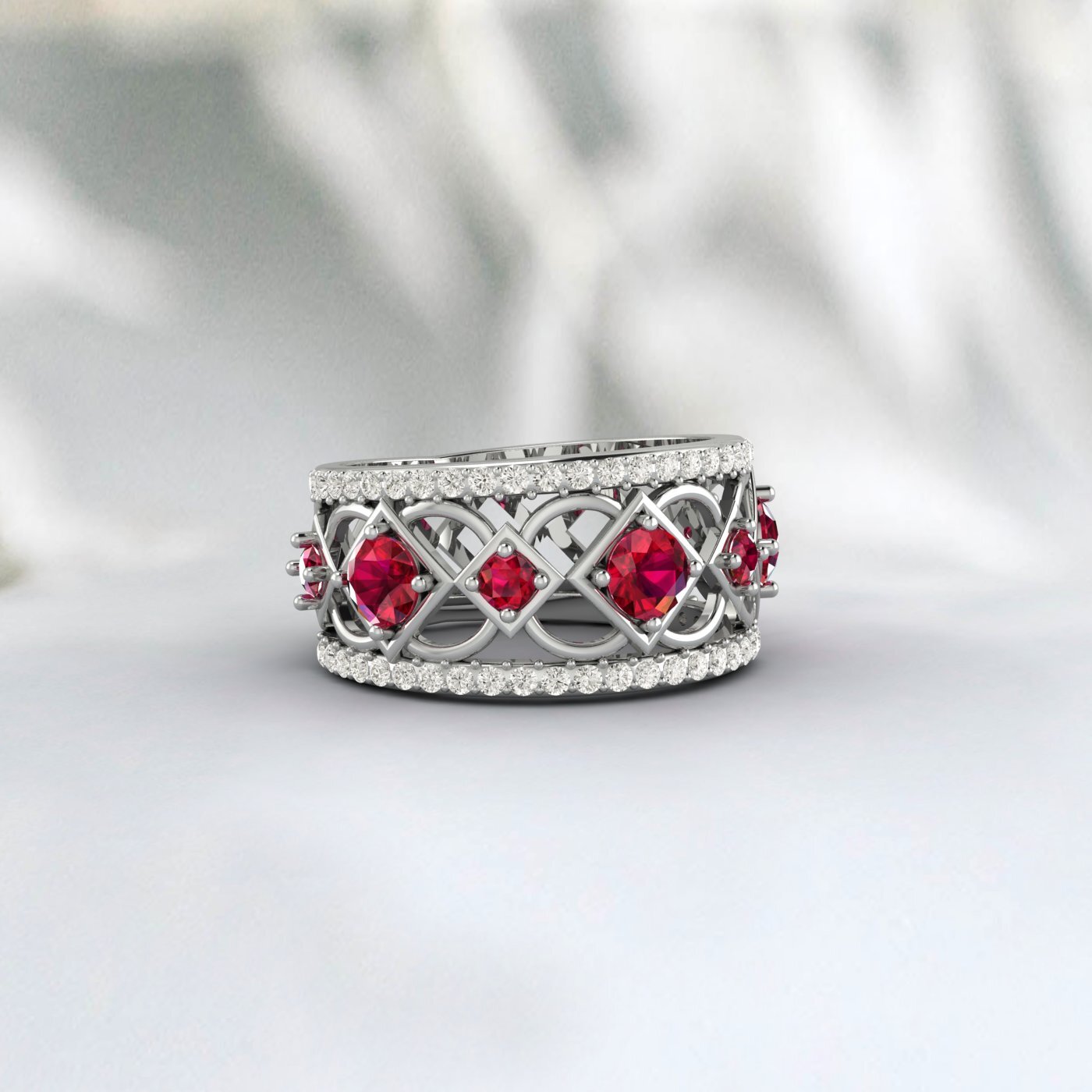 Natural Ruby 925 Sterling Silver Rose Gold Promise Ring Wedding Anniversery Gift