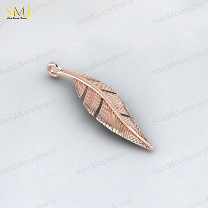 Fine Silver Wing Pendant Mens Wing Necklace Gold Feather Pendant Leaf Necklace