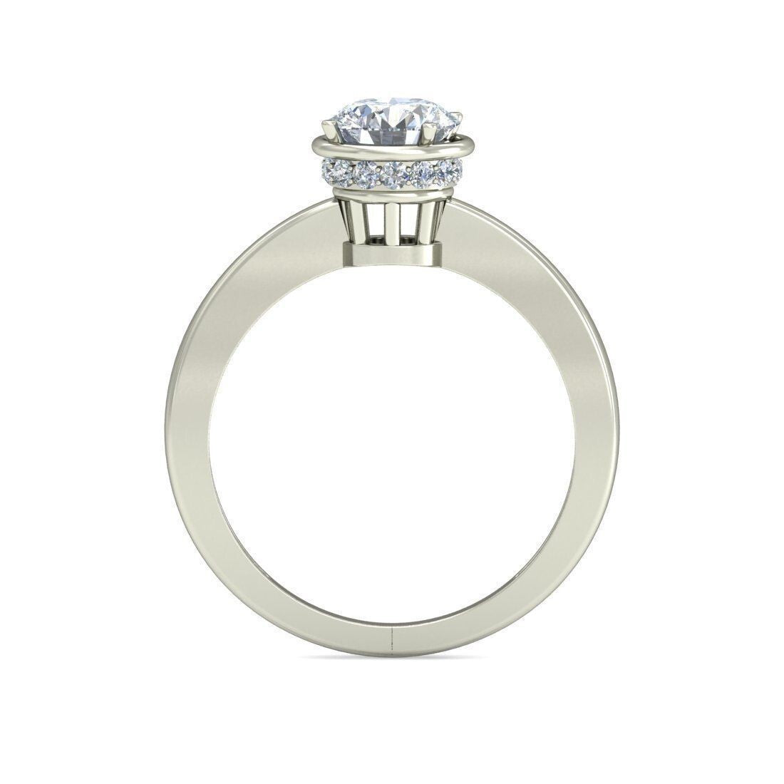 Round Cut CZ Lab Created Engagement Wedding Single Diamond Women Ring US5-15