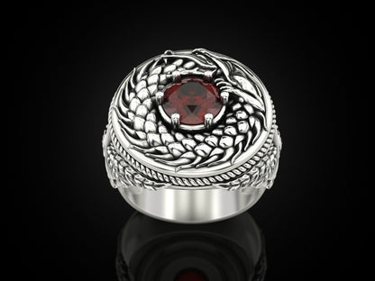 925 Sterling Silver Ouroboros Dragon Serpent Ring Handmade Ring Men Size 5-15