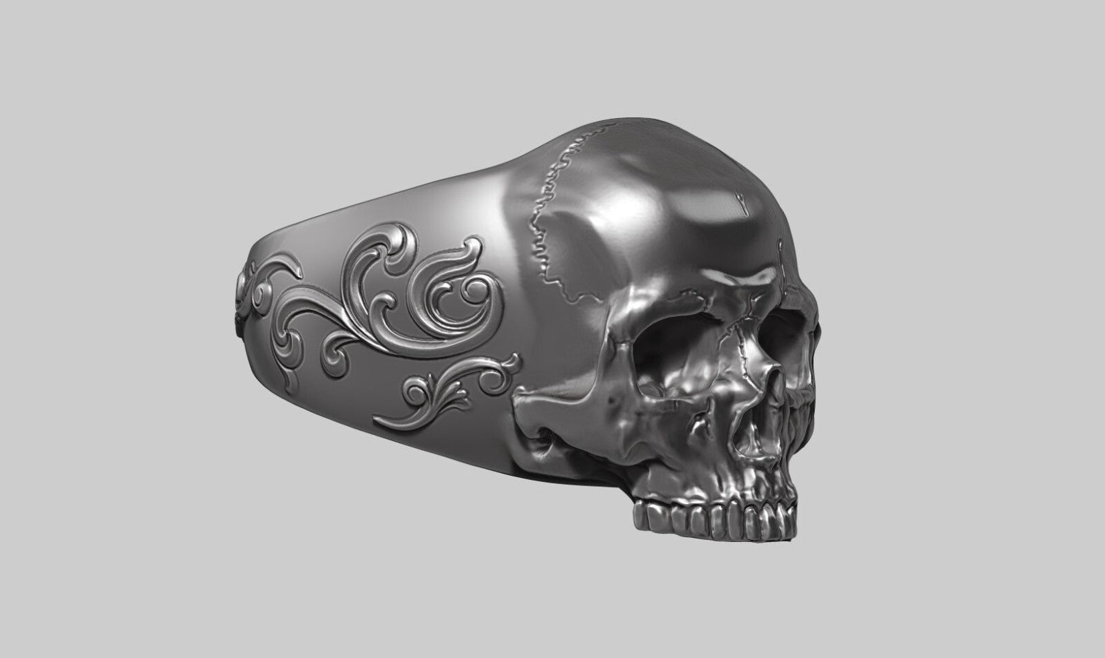 Silver Skull Ring Handmade Bold Gothic Heavy Biker Ring For Men Women US5~15