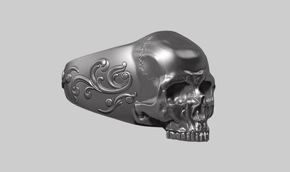 Silver Skull Ring Handmade Bold Gothic Heavy Biker Ring For Men Women US5~15