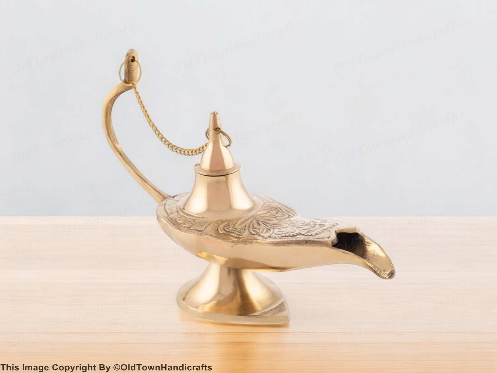 Aladdin Premium Antique Brass Chirag Showpiece Decorative Aladdin Lamp
