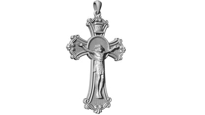 Silver Jesus Cross INRI Pendant Catholic Jesus Christ Necklace Women Jewelry Men