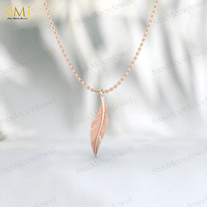 Fine Silver Wing Pendant Mens Wing Necklace Gold Feather Pendant Leaf Necklace