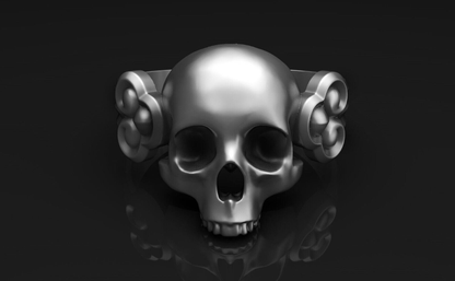 Dark Skull Ring 925 Silver Handmade Unique Bold Large Head Biker Ring Men US5~15