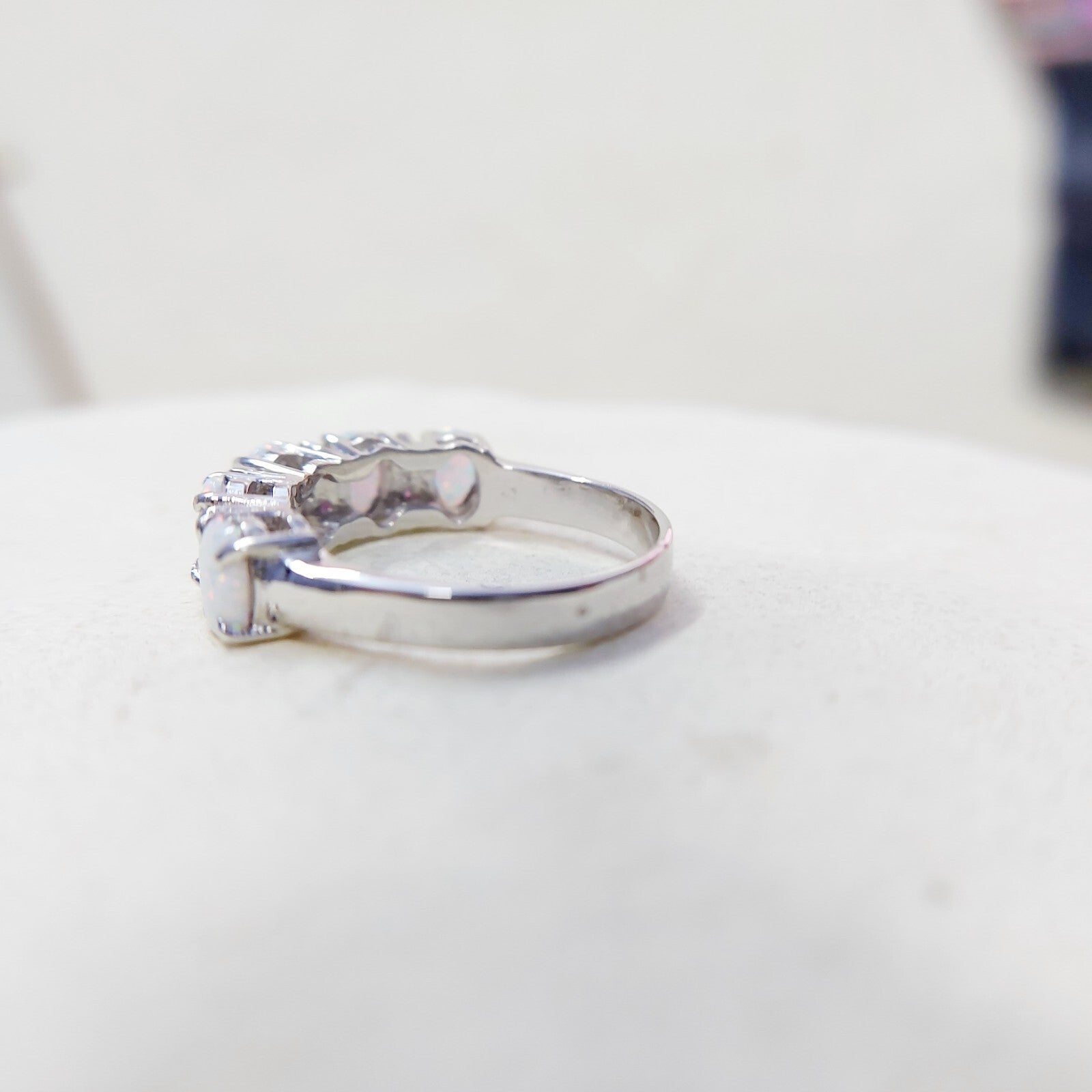 Eternity Opal Ruby Ring Silver Fire Opal Handmade Engagement Gift Ring Us5~15