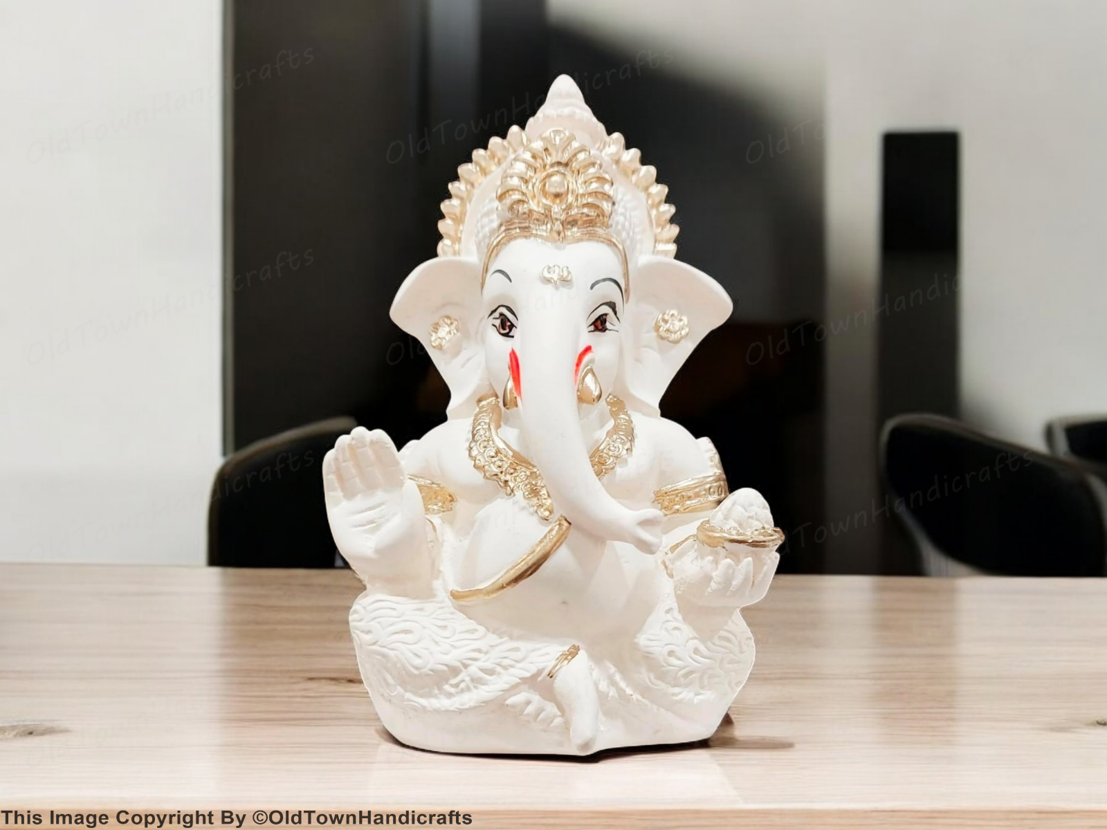 Ganesh Hand painted Baby Car Ganesha Polyresine Showpiece Colorful Home Decor