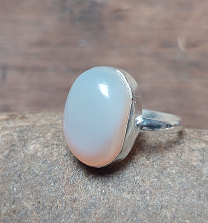 Oval Opalite 925 Sterling Silver Handmade Ring,Gift For Her,Wedding Ring