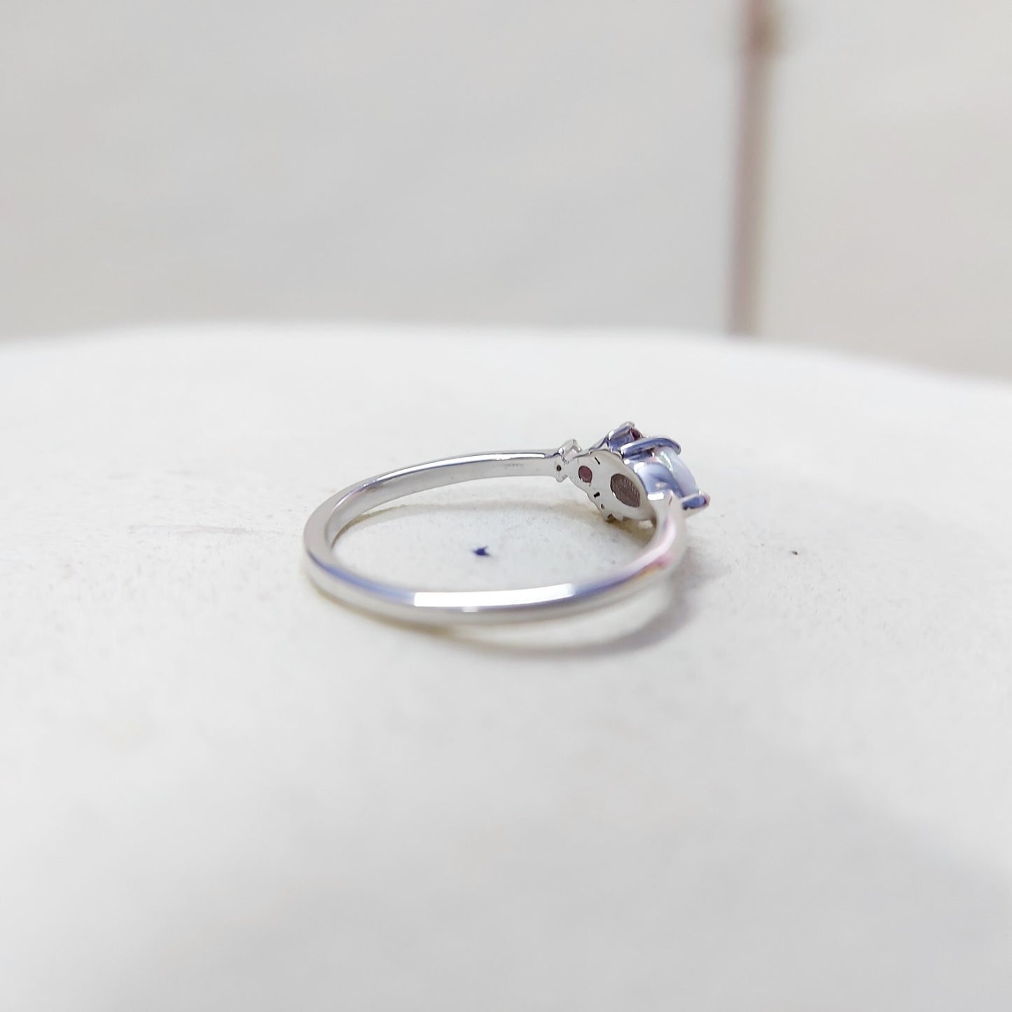 Opal Pink Tourmaline Wedding Band Silver Engagement Wedding Women Ring US5~15