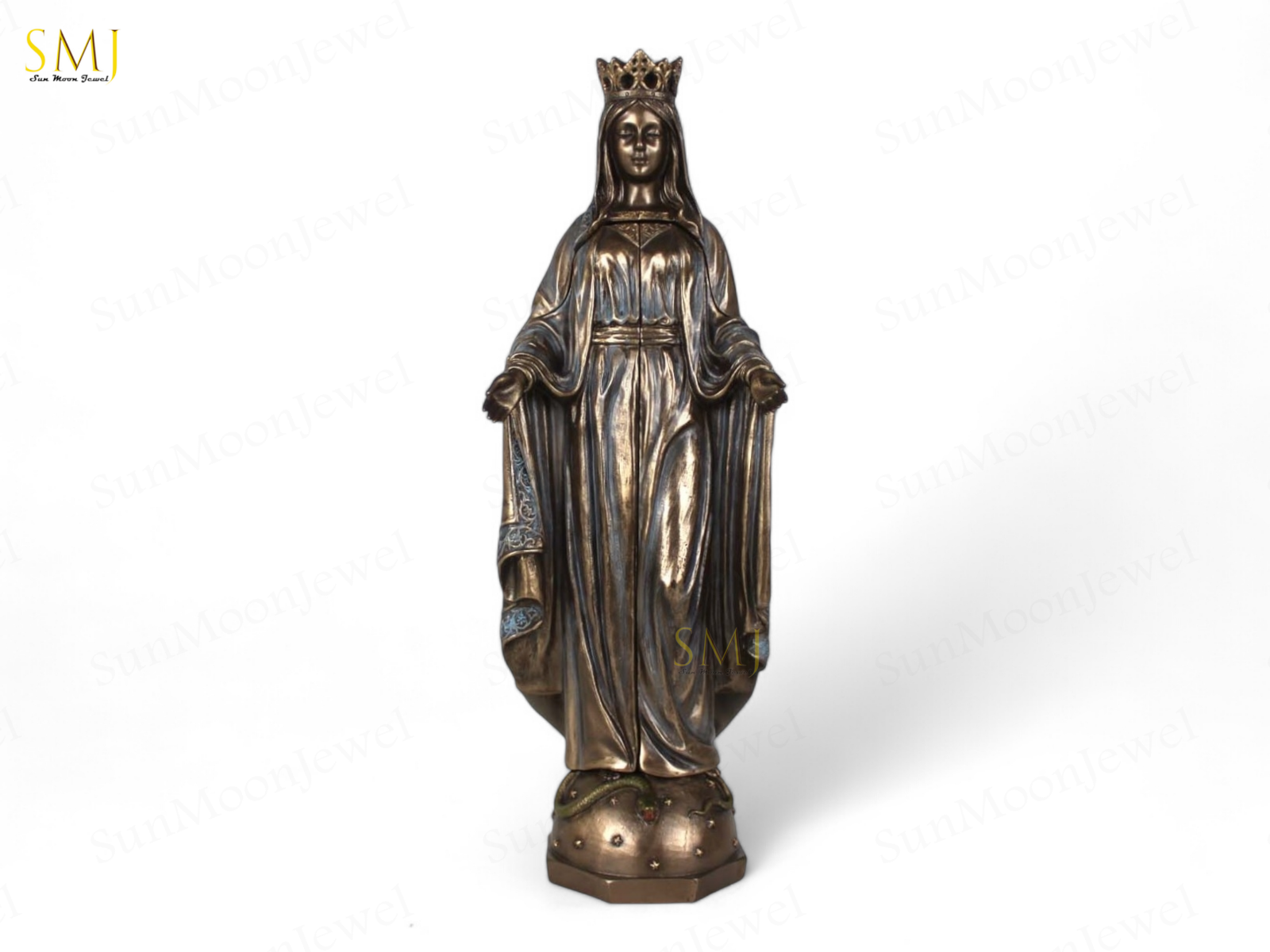 Saint Mary Statue with Church Handmade Virgin Mary Saint Home Decor Saint Mary
