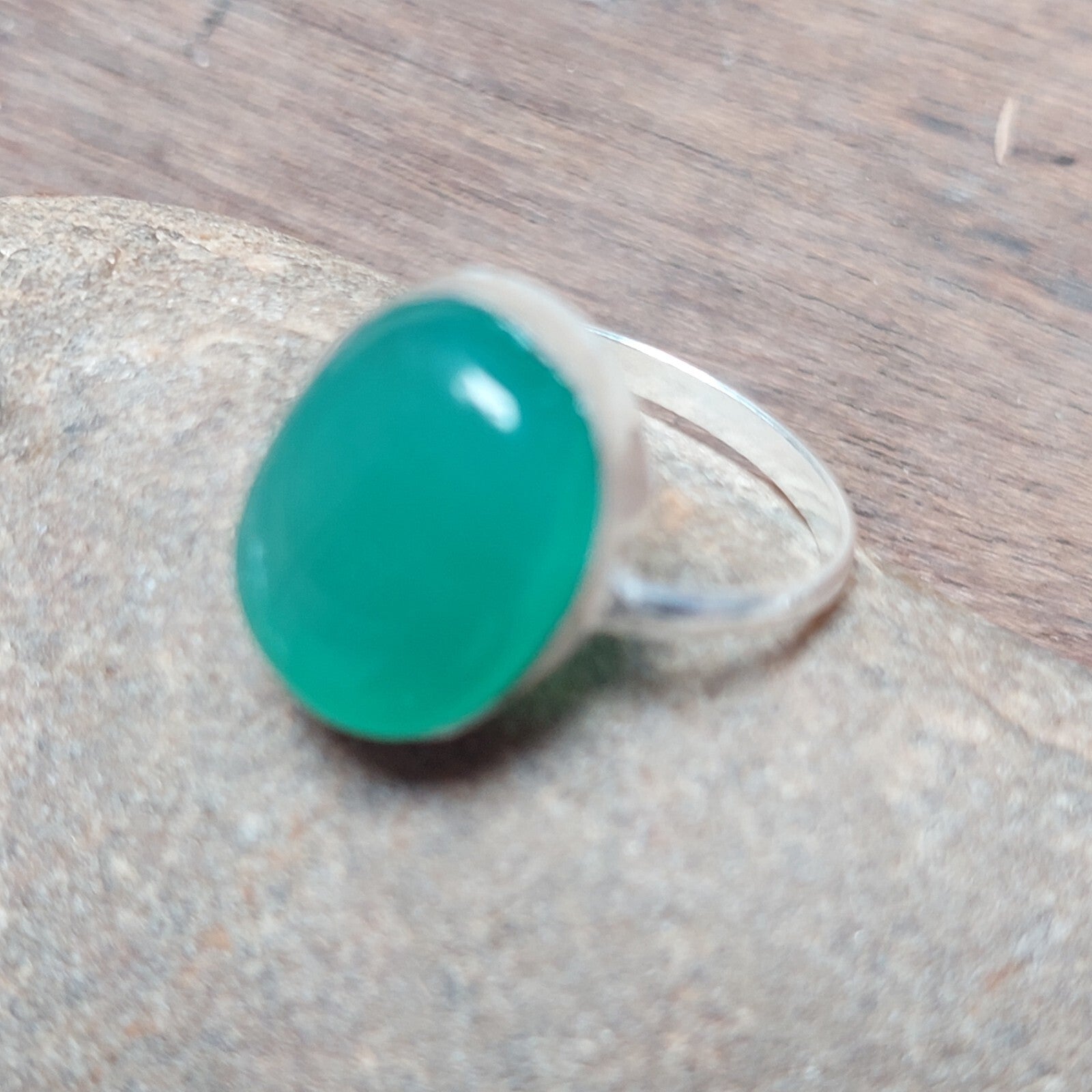 Oval Green Onyx Ring,925 Sterling Silver Handmade Ring,Casual Ring,Gift For All