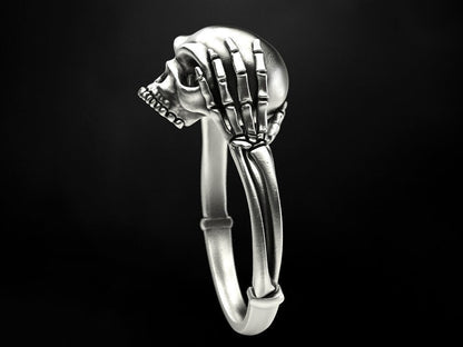 925 Silver Skull Bone Ring Gothic Biker Style Jewelry For Men Women Gift US5~15