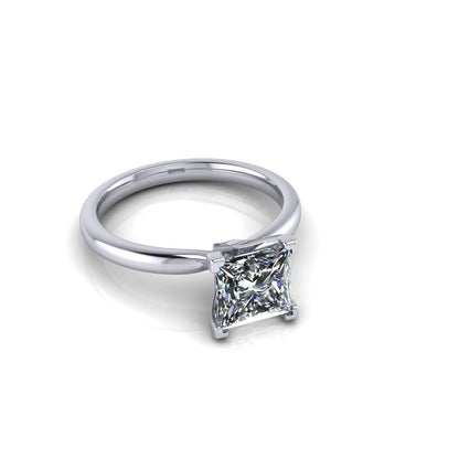Princess Cut Moissanite Solitaire Engagement Wedding Ring 925 Silver US5~ 15