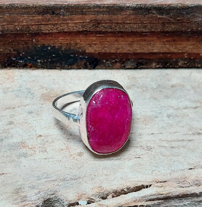 Oval Pink Jade Gemstone 925 Silver Plated Ring,Handmade Jewelry,Promise Ring