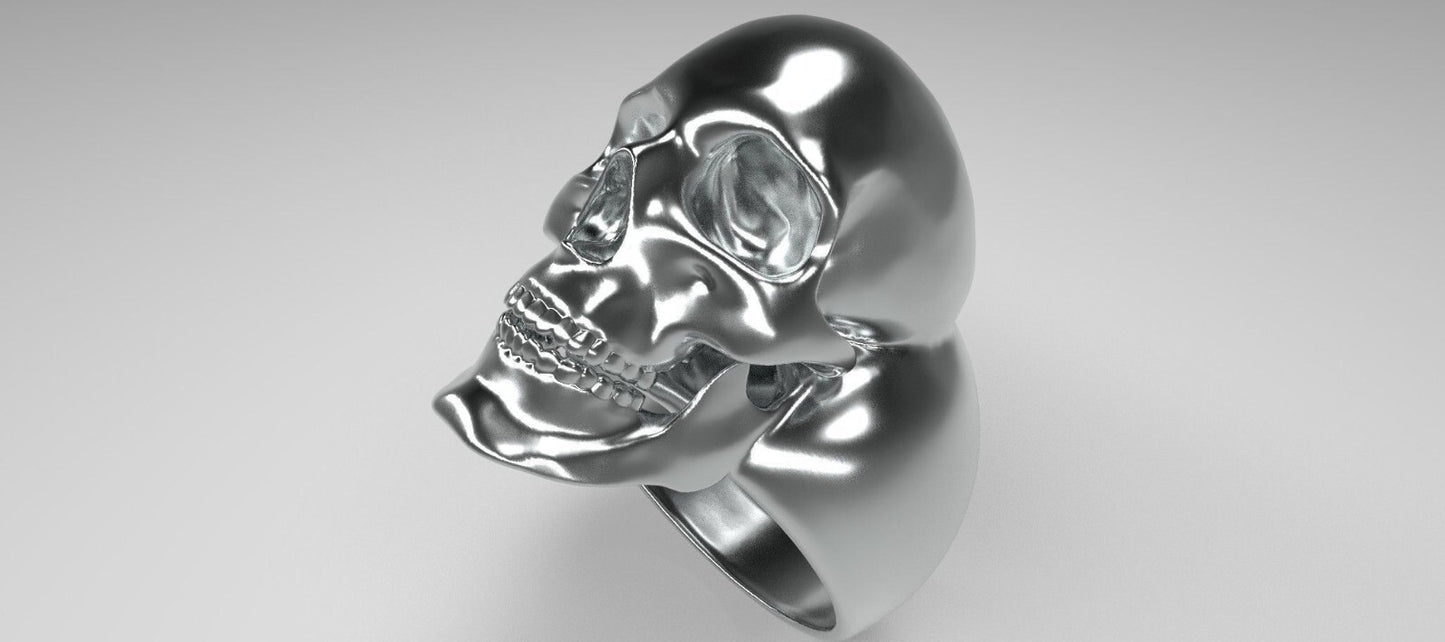 Keith Skull Ring 925 Sterling Silver Retro Heavy Gothic Skull Biker Ring Us5~15