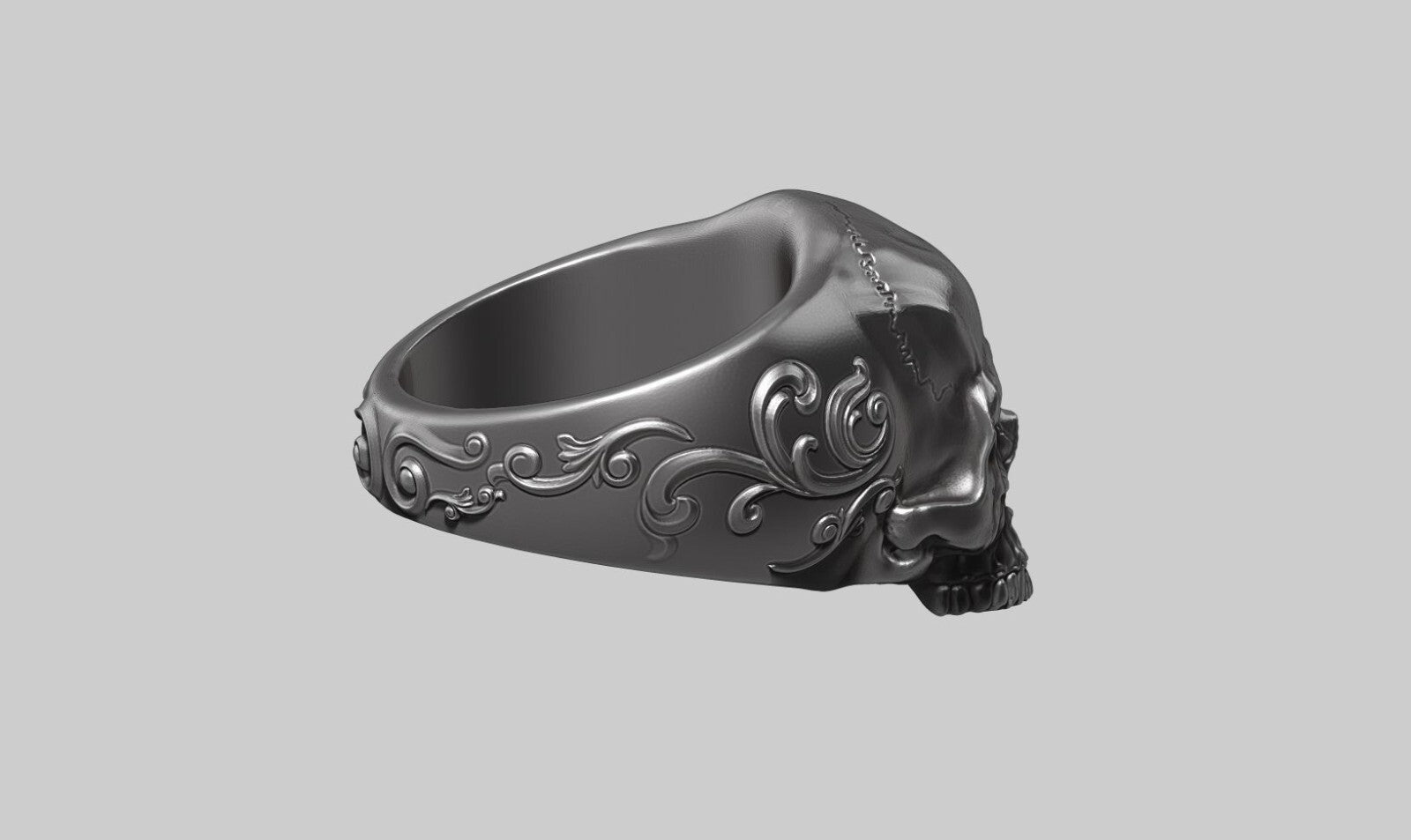 Silver Skull Ring Handmade Bold Gothic Heavy Biker Ring For Men Women US5~15