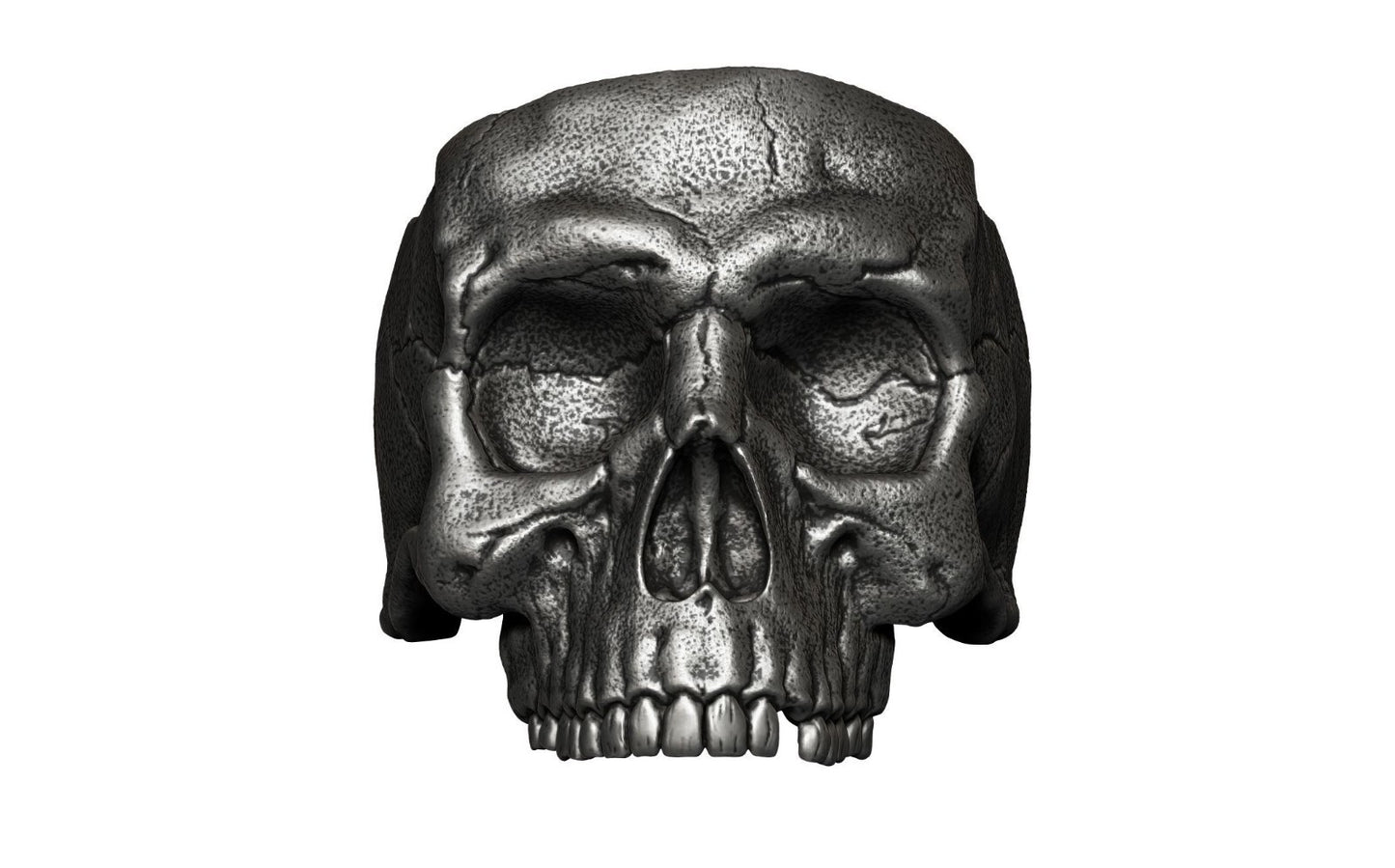 Men's Silver Heavy Metal Skull Ring High Polish Gothic Biker Ring Jewelry Us5~15