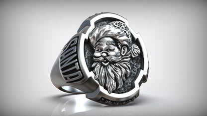 925 Sterling Silver Santa Claus Saint Nicholas Believe Ring Santa Ring US5 ~15