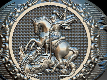 925 Sterling Silver Saint George Ring US5 ~15 Men's Signet Dragon Biker Ring Men