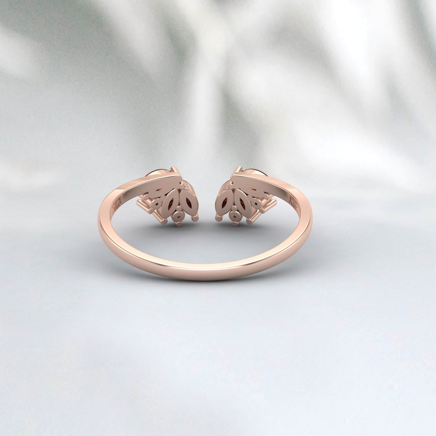 Natural Garnet & Cz Diamond 925 Sterling Silver Open Wedding Band Matchind Band 