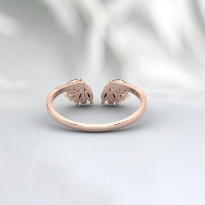 Natural Garnet & Cz Diamond 925 Sterling Silver Open Wedding Band Matchind Band 