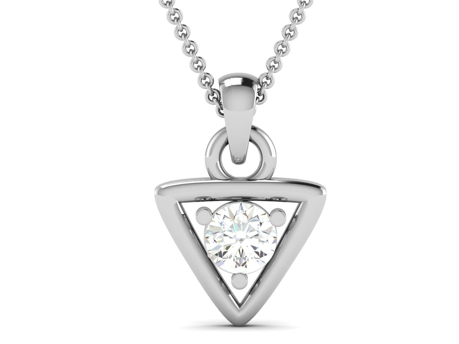 Trillion Shape Moissanite Pendant Luxury Solitaire Silver Trillion Pendant Men