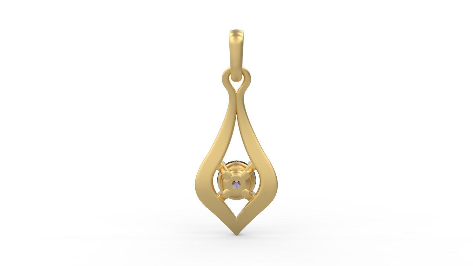 Round Cut Cubic Zircon Women Necklace Pendant Brass Solitaire Women Jewelry Gift